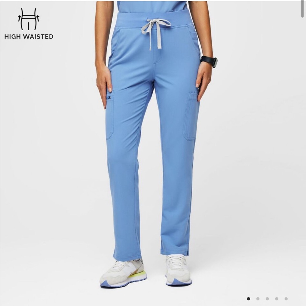 Like New Ceil Blue Figs High Waisted Yola Skinny Scrub Pants